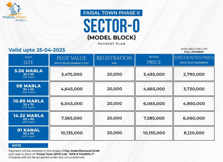 Faisal-town-phase-2-payment-plan